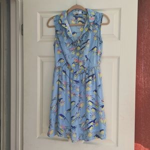 Blue bird print dress from Modcloth - Small